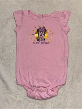 Disney Pink Minnie Mouse 'Shine Bright' One-Piece Bodysuit 6-12 month baby girl